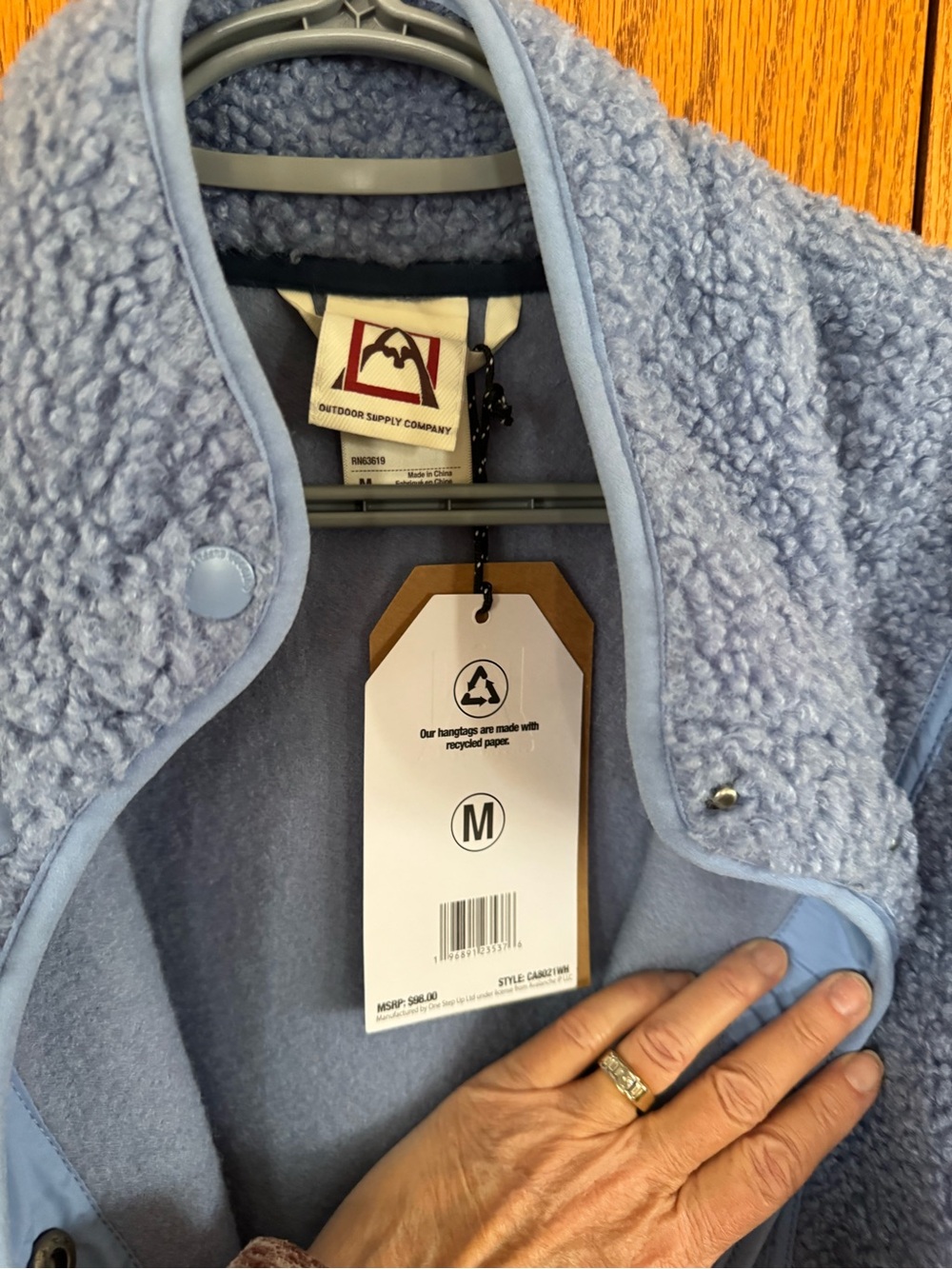 NWT Women's Light Blue Sherpa Jacket - Picture 1 of 6